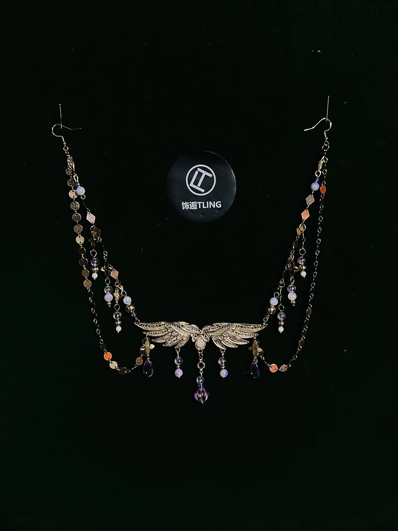 【时光，额饰】饰逅原创天使之翼紫色额饰