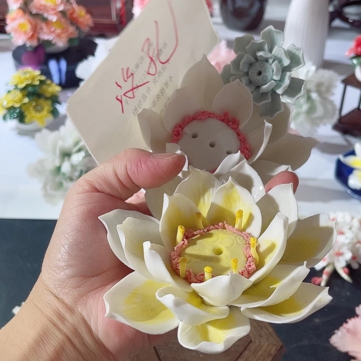 瓷片纯陶瓷手工捏花