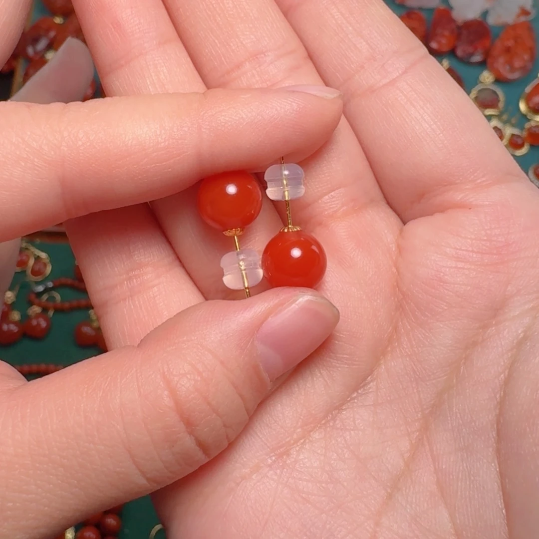 南红玛瑙南红18K金镶嵌