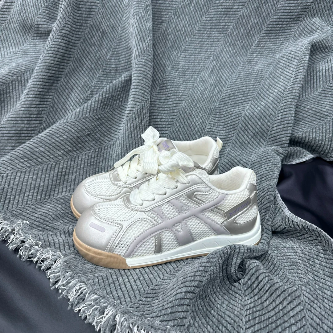 KP015紫 阿甘鞋女2025年夏季新款网面透气德训鞋百搭休闲运动板鞋