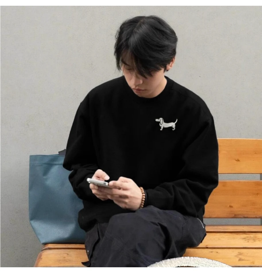 300斤大码纯棉男士加绒美式卫衣圆领秋冬款宽松无帽男生休闲加厚