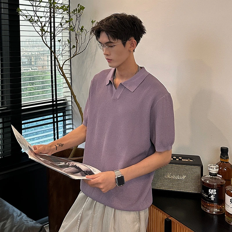 【初秋】【晚夏】【老钱风】【针织毛衣】【可单穿可内搭】男士短袖Polo衫