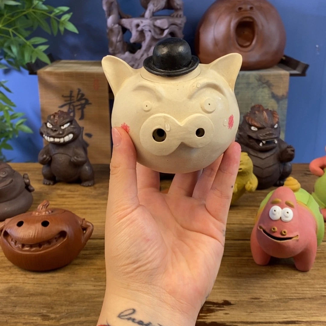 紫砂茶壶紫砂 猪猪壶
