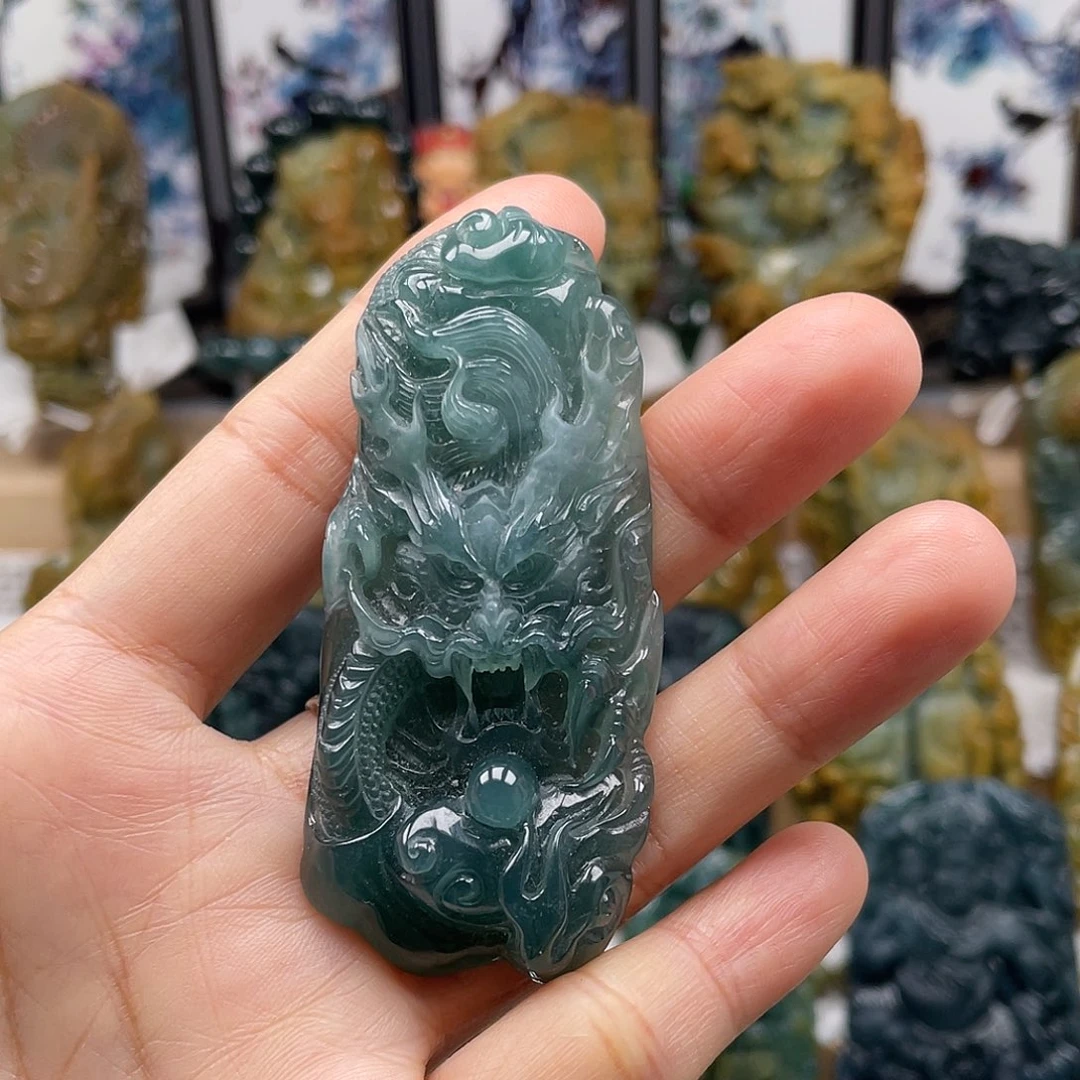 翡翠未镶嵌颈饰天然翡翠a货龙
