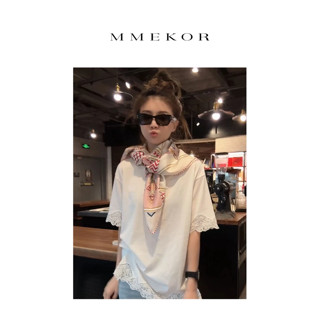 MMEKOR“拉芙蕾”T恤 2025新款高智淡人风气质百搭短袖 89629