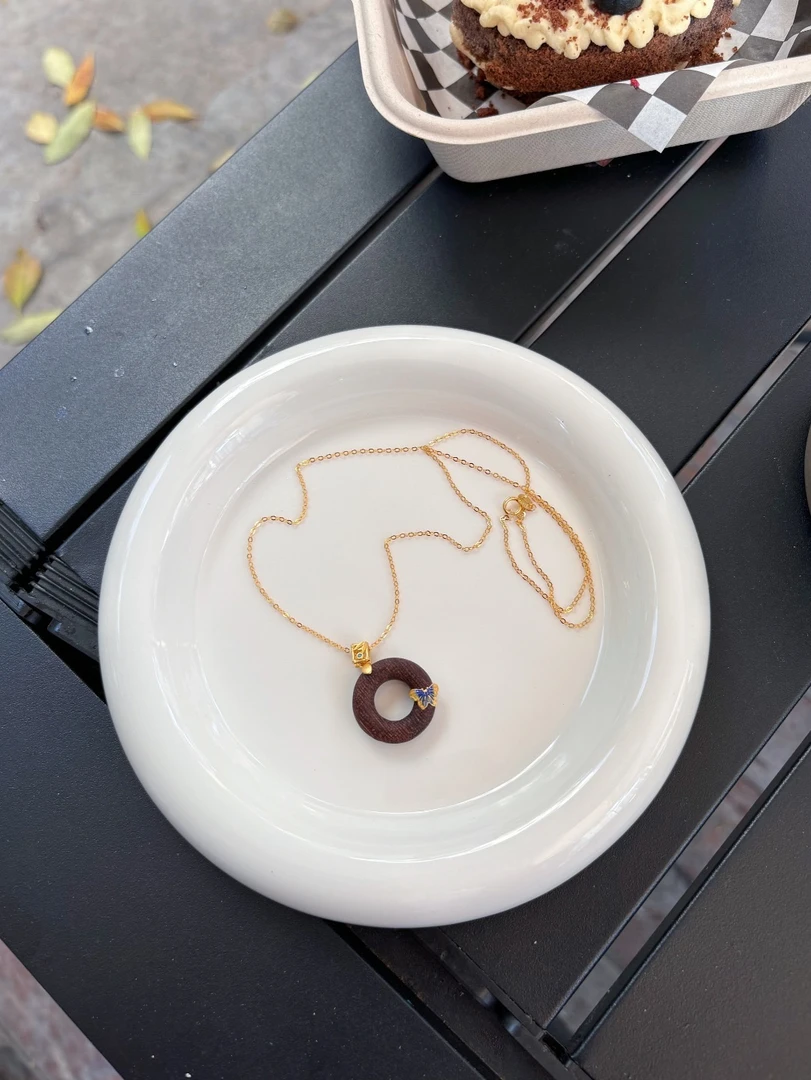 沉香奇楠沉香平安扣蝴蝶吊坠YLWC000133