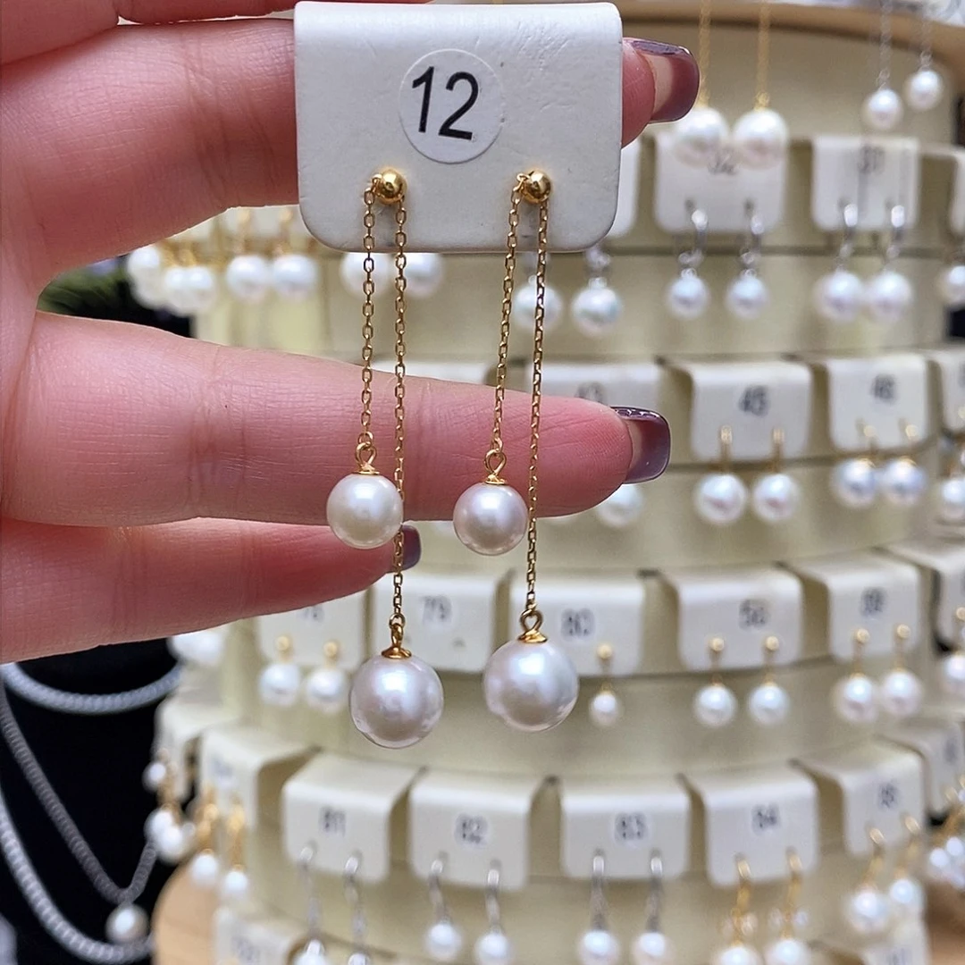 淡水珍珠耳饰银S925镶嵌