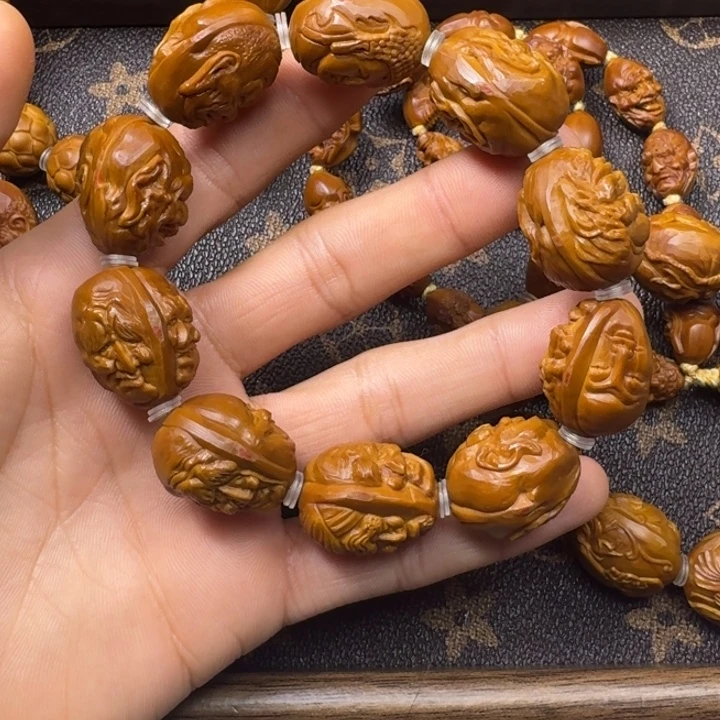 我***我手串/手链橄榄核樊相铁核浮雕罗汉头