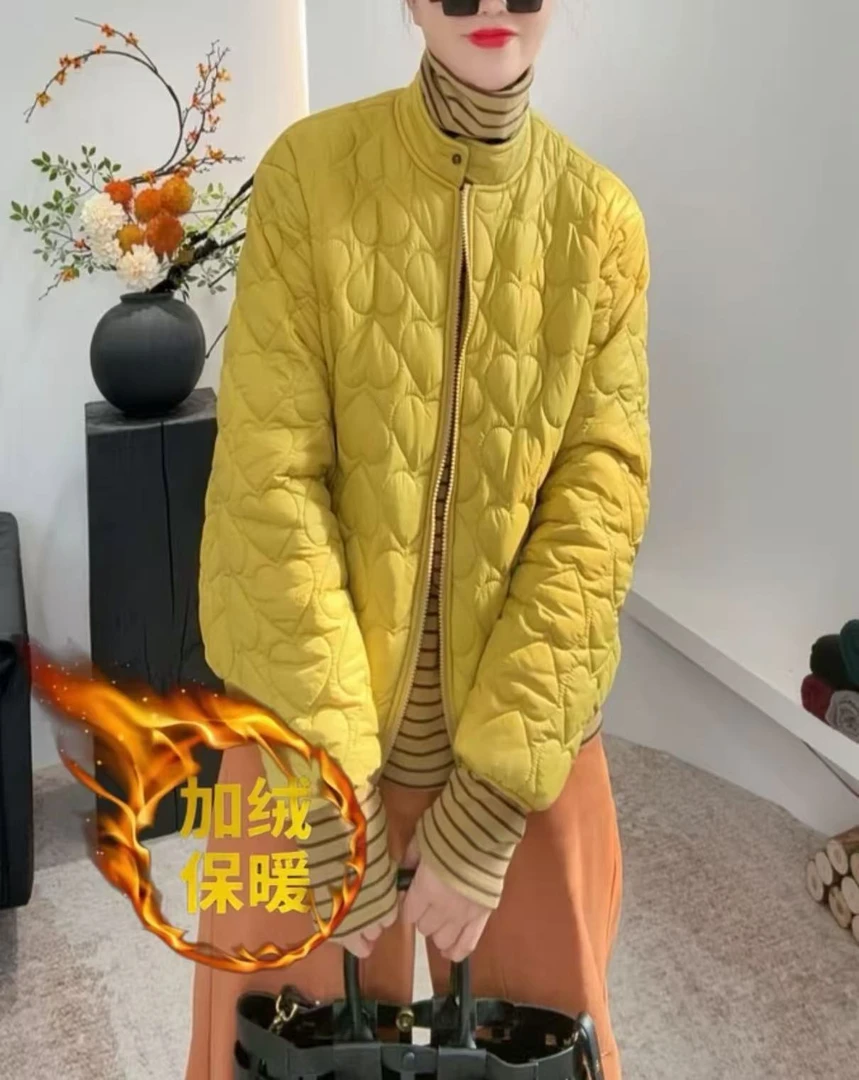 立领爱心常规款拼接保暖棉服棉衣韩版圆领加厚宽松两面穿