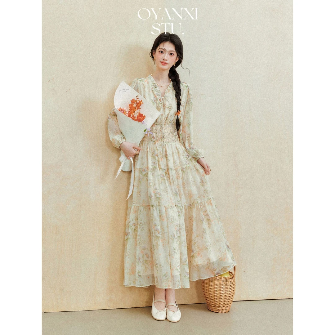 【新品未开价 喜欢点开售提醒】花繁卢浮&设计感碎花气质连衣裙