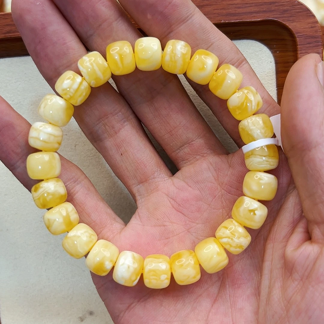 手链琥珀未镶嵌10mm浓蜡妖花老型手串