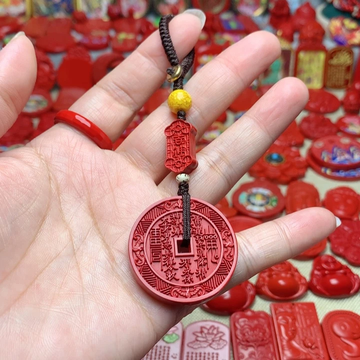 天然辰砂工艺品朱砂钥匙扣