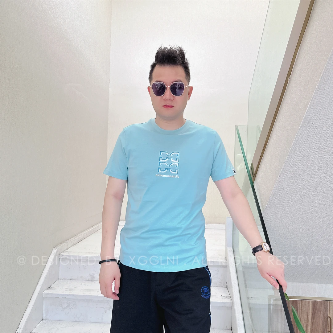 夏季款卡迪利正反四个D男士品质高端轻奢洋气上档次潮牌短袖t恤