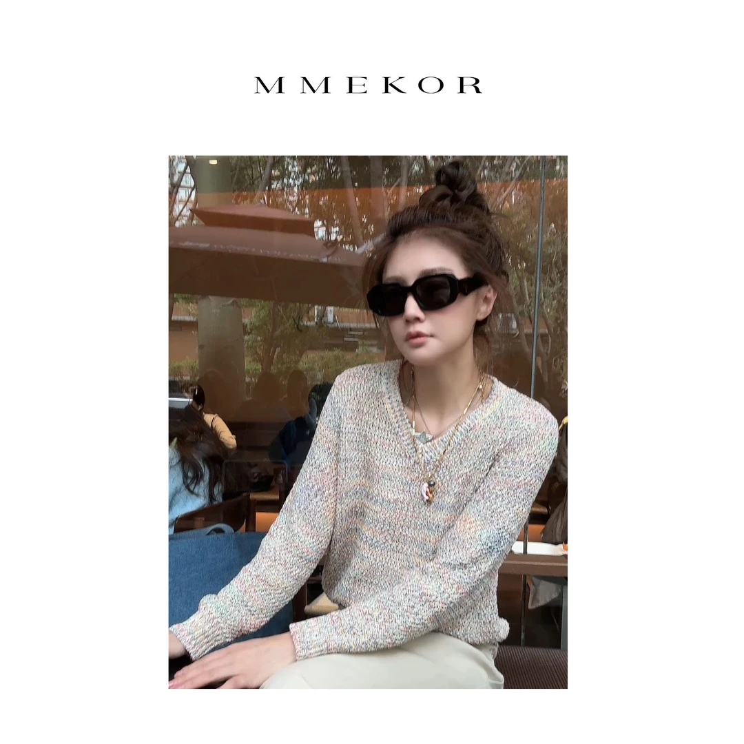 MMEKOR“苏黎甜薇”针织衫 2025新款活力常青藤时髦上衣 89372