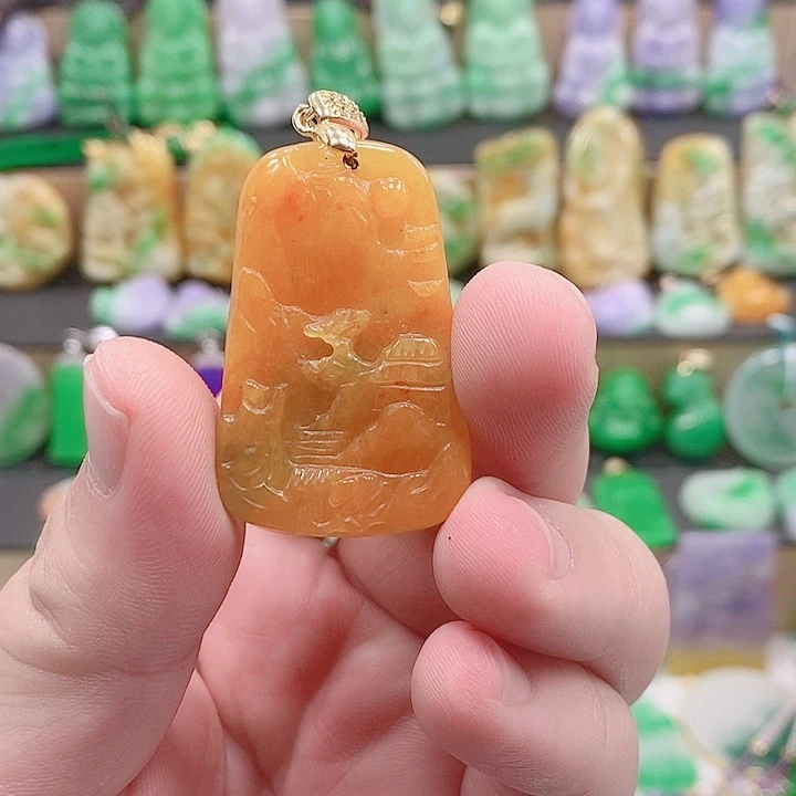 翡翠银S925镶嵌吊坠(赠链)