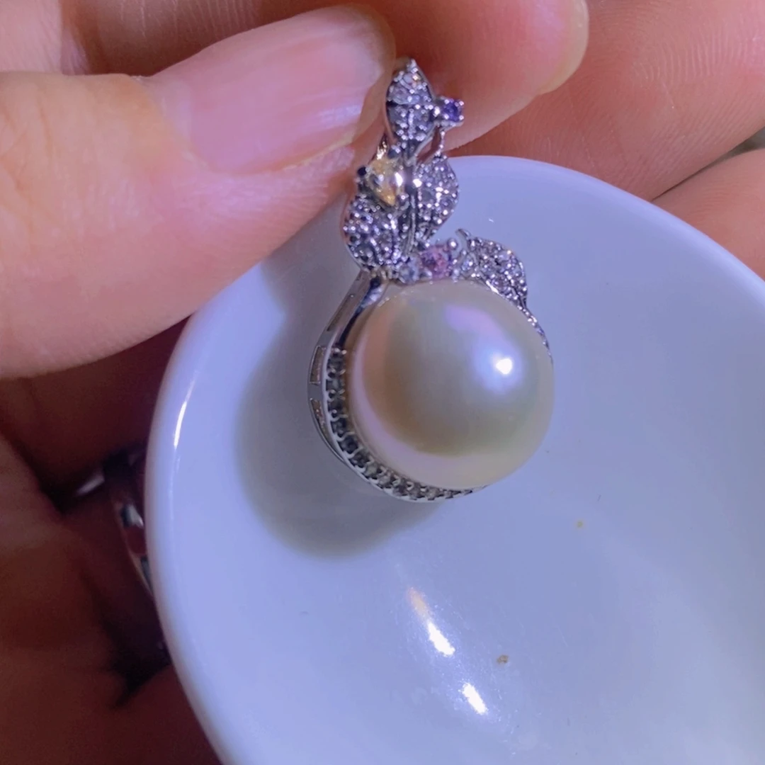 银S925镶嵌天然淡水珍珠淡水珍珠