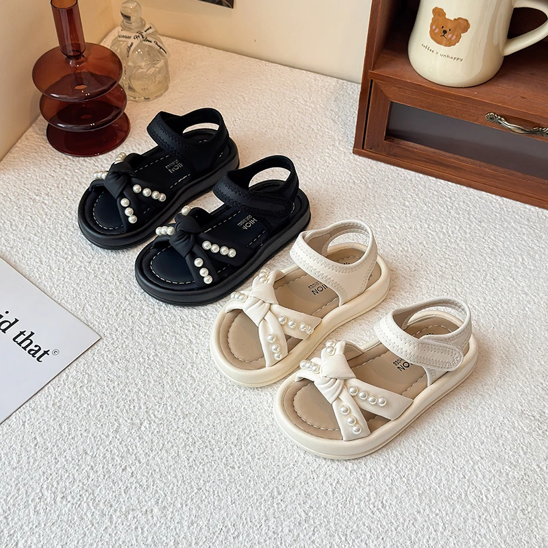 女童凉鞋2025夏季新款珍珠儿童鞋子夏款女孩公主鞋防滑公主鞋女童