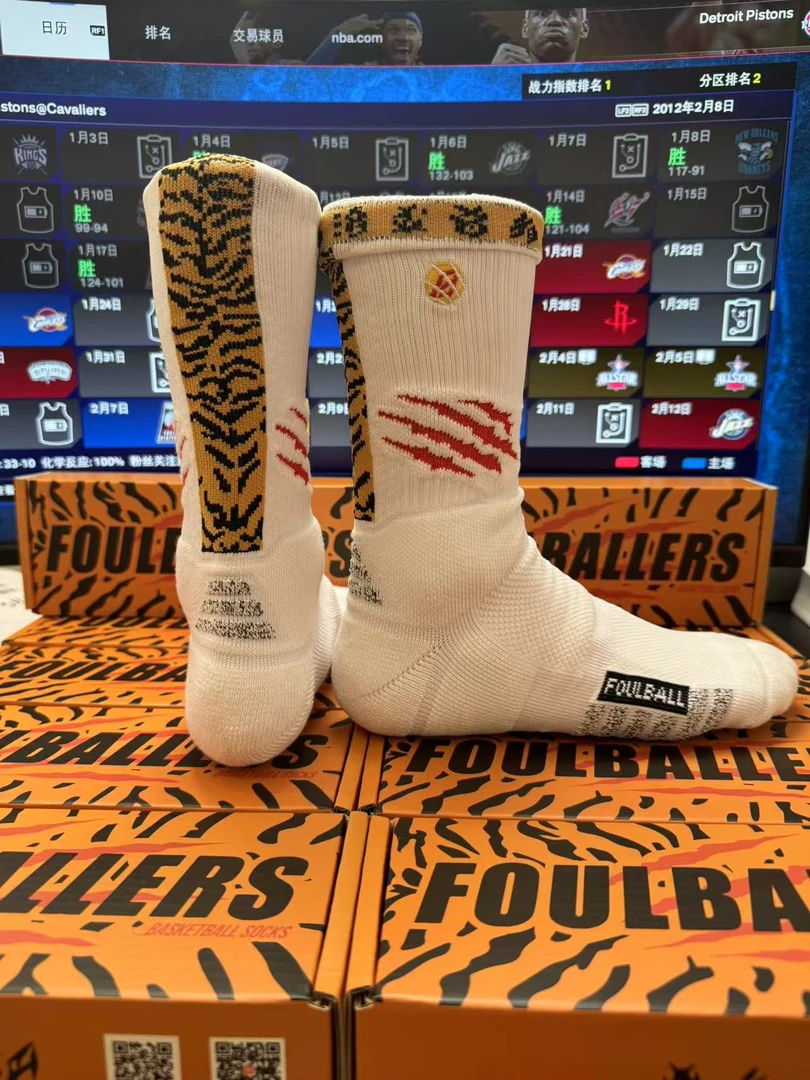 FOULBALL【李小龙】球员版防滑美式精英篮球长筒袜李小龙配色加厚