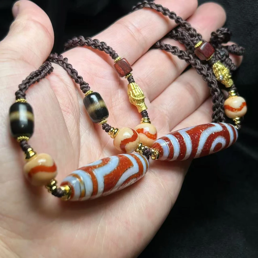 【天赐精选】TC78719-玛瑙DIY吊坠（红肉两眼）-多样性发其一-13*49mm