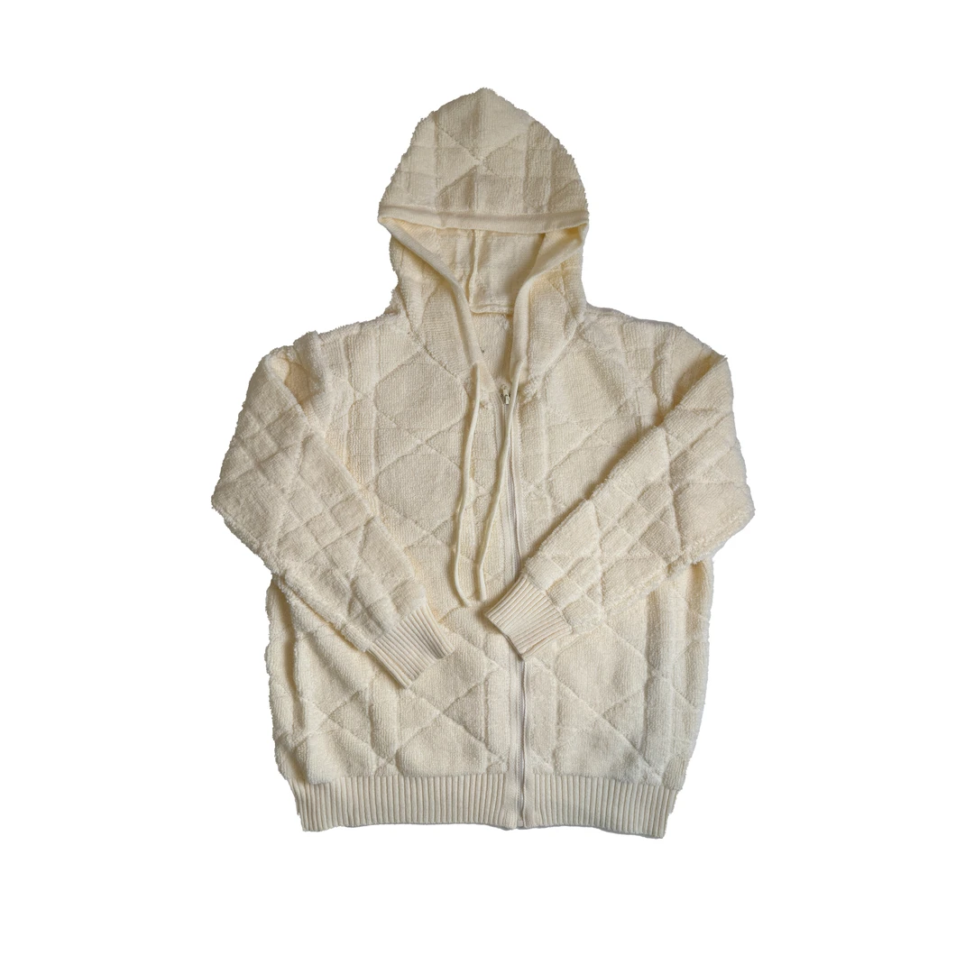 618-秋冬新款藤格纹高级感澳绒连帽毛衣 312