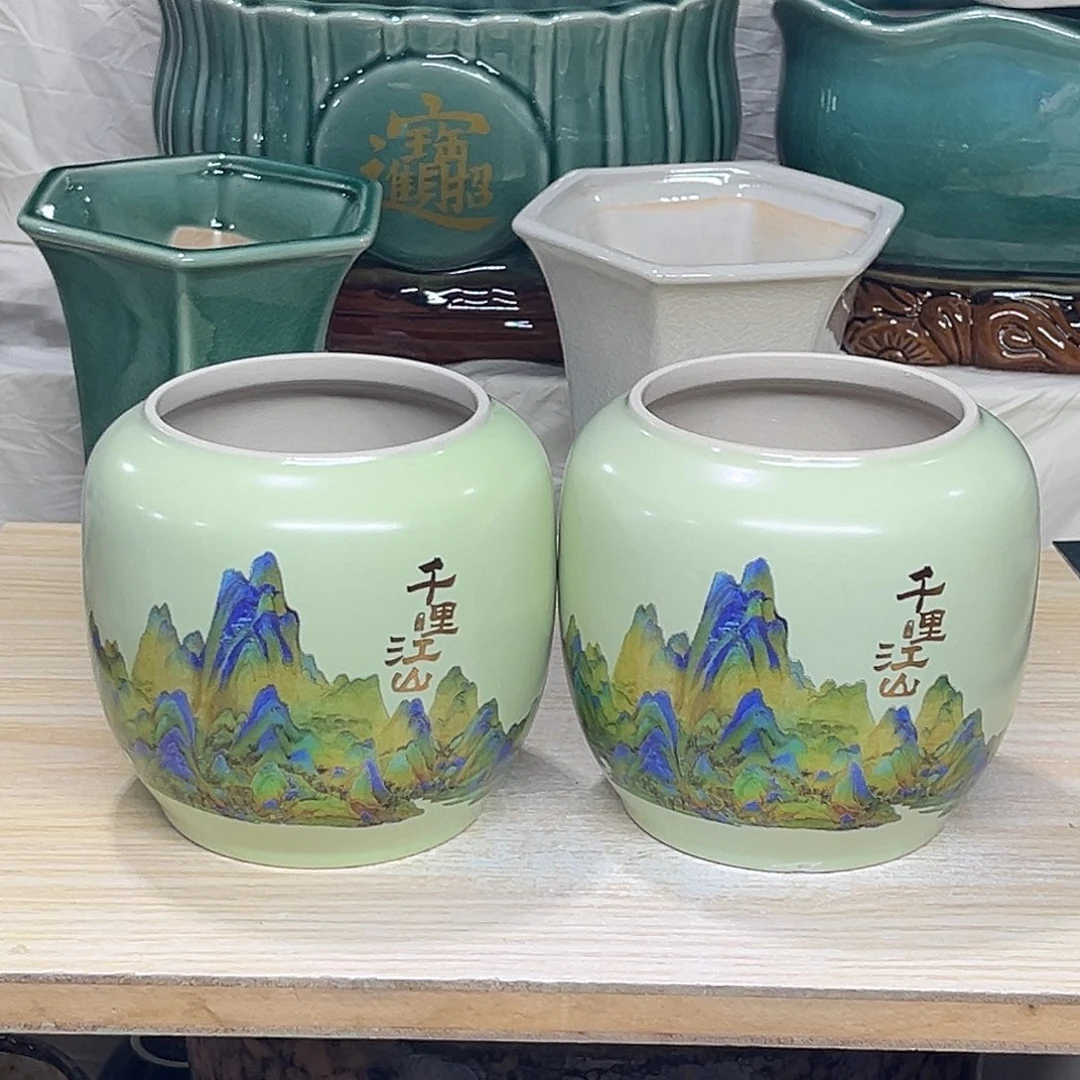 陶瓷绿植多肉微瑕花盆口径8.5*12