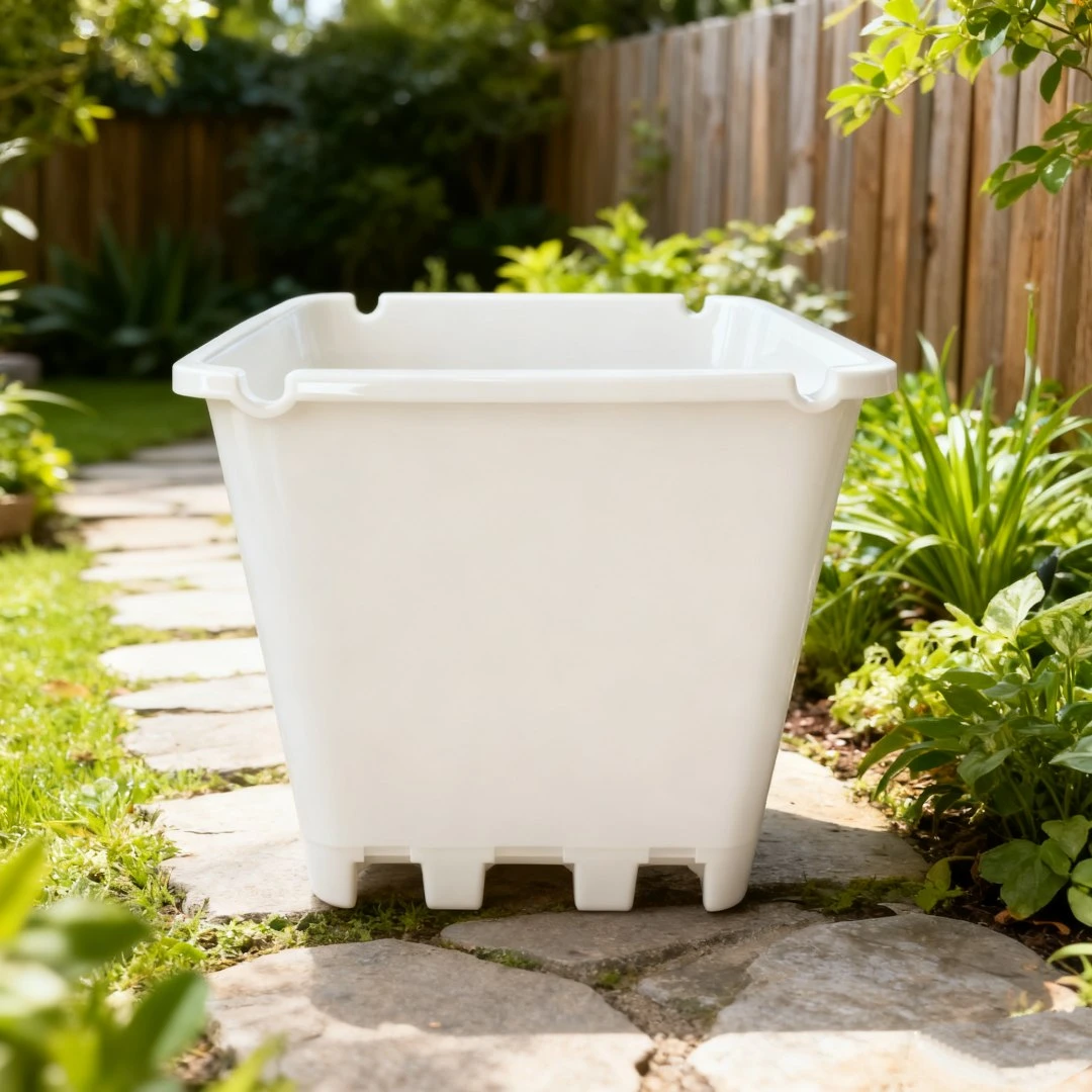 方形奶白色 花盆 高颜值ins风 一盆多用蓝莓月季百合 透水控根