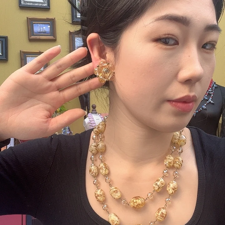 琉璃颈饰孙*兴编号16 耳夹