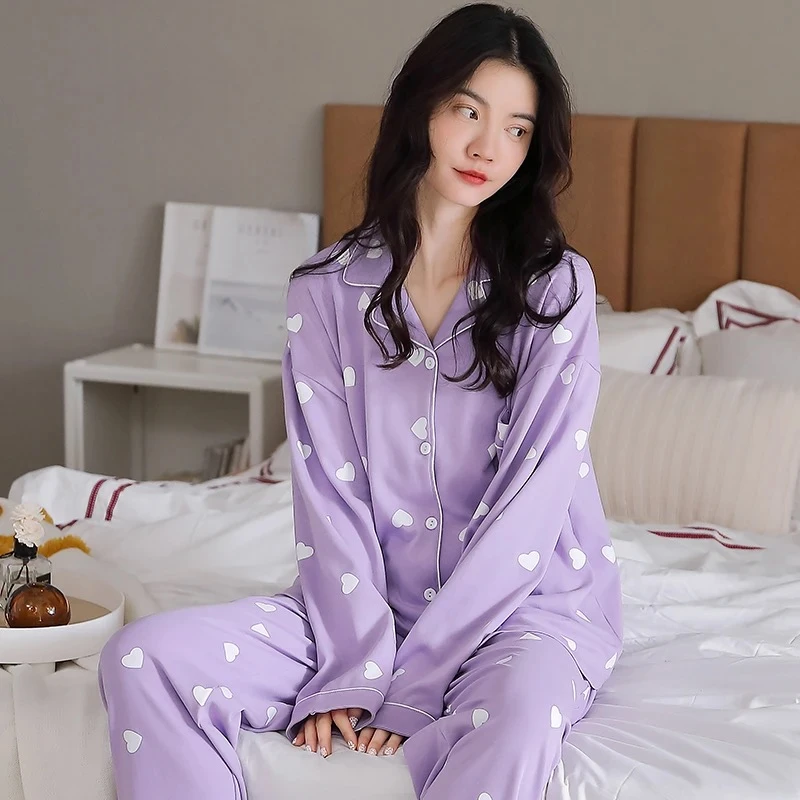 女款双面纯棉睡衣家居服套装 6568