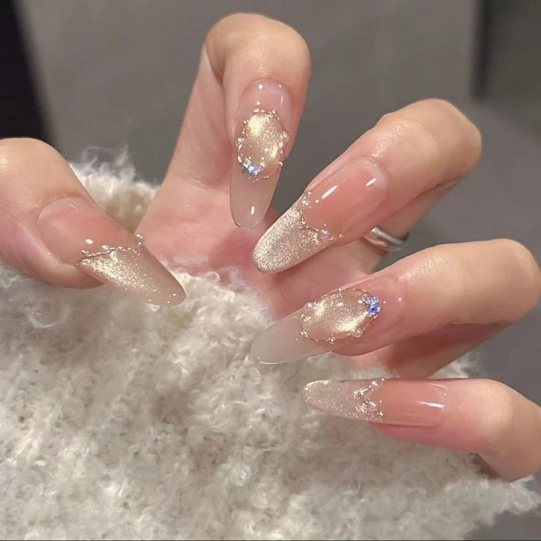 【纸醉金迷】时尚清新纯御高级感成品美甲穿戴式手工穿戴甲