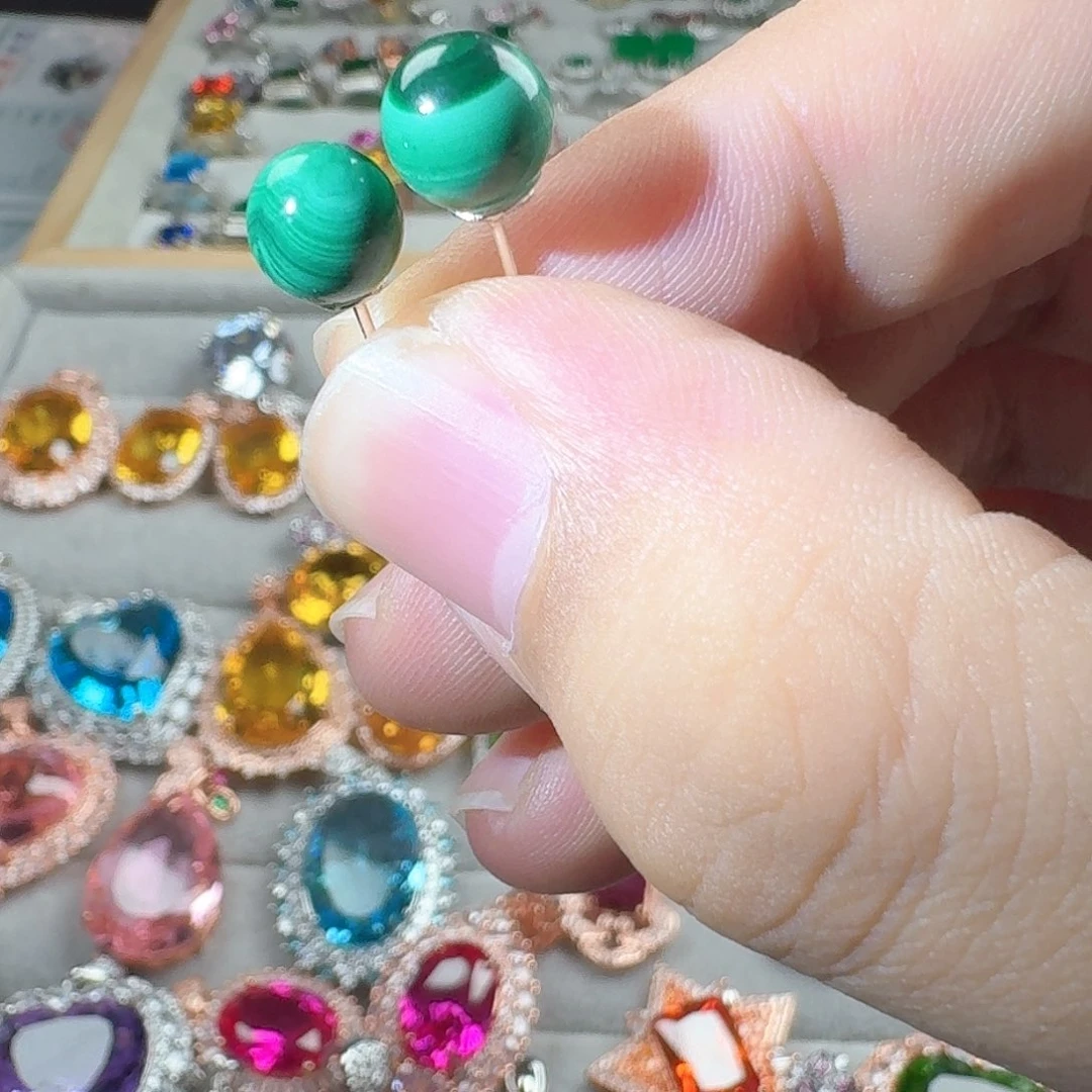 托帕石耳饰银S925镶嵌