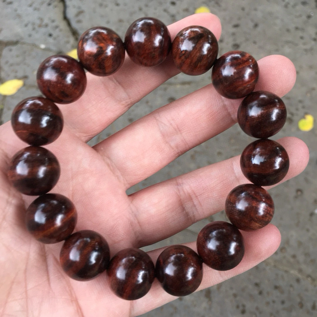 1424海南黄花梨1.5手串老干料同品多样性发一