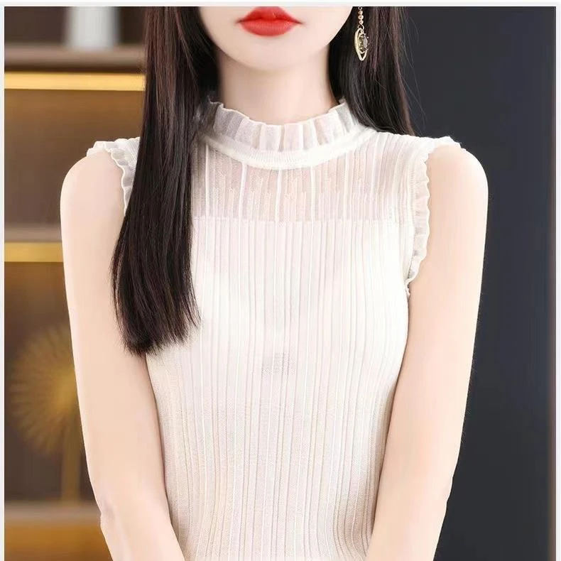 新款百搭气质显瘦长袖打底衫白色女士休闲时尚蕾丝上衣