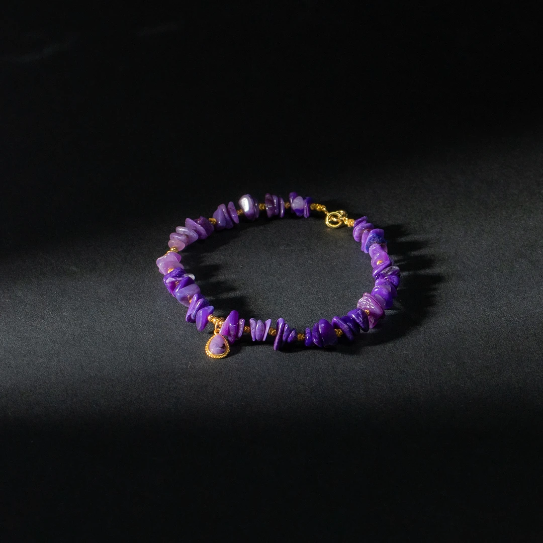 舒俱来帝王紫碎碎石DIY18k金手链/多样性发一/C228/0