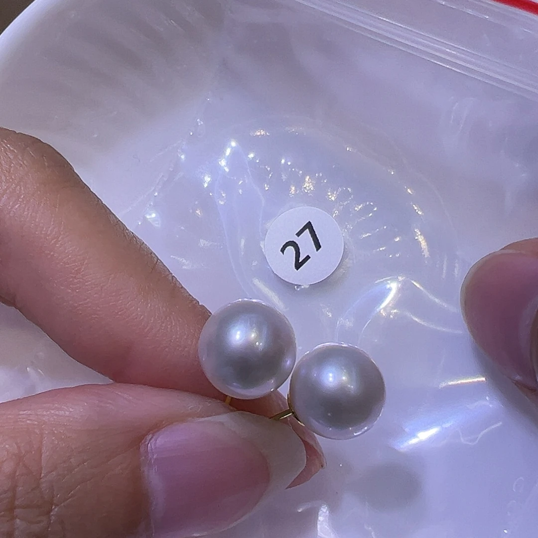 银S925镶嵌淡水珍珠耳饰