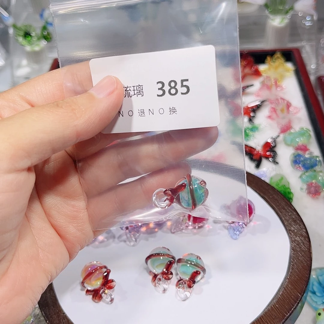 玻璃颈饰385绿色铃铛