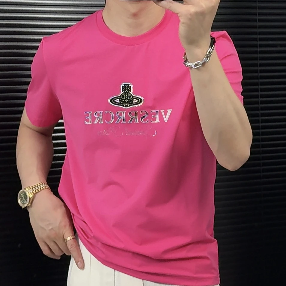常规款百搭夏季网红圆领短袖T恤夏季时尚男士轻奢休闲高品质半袖