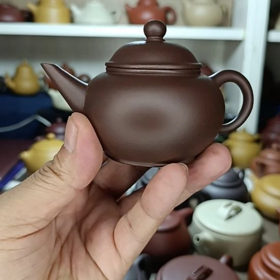 紫砂茶盘原矿底槽清水平140cc内推半手工