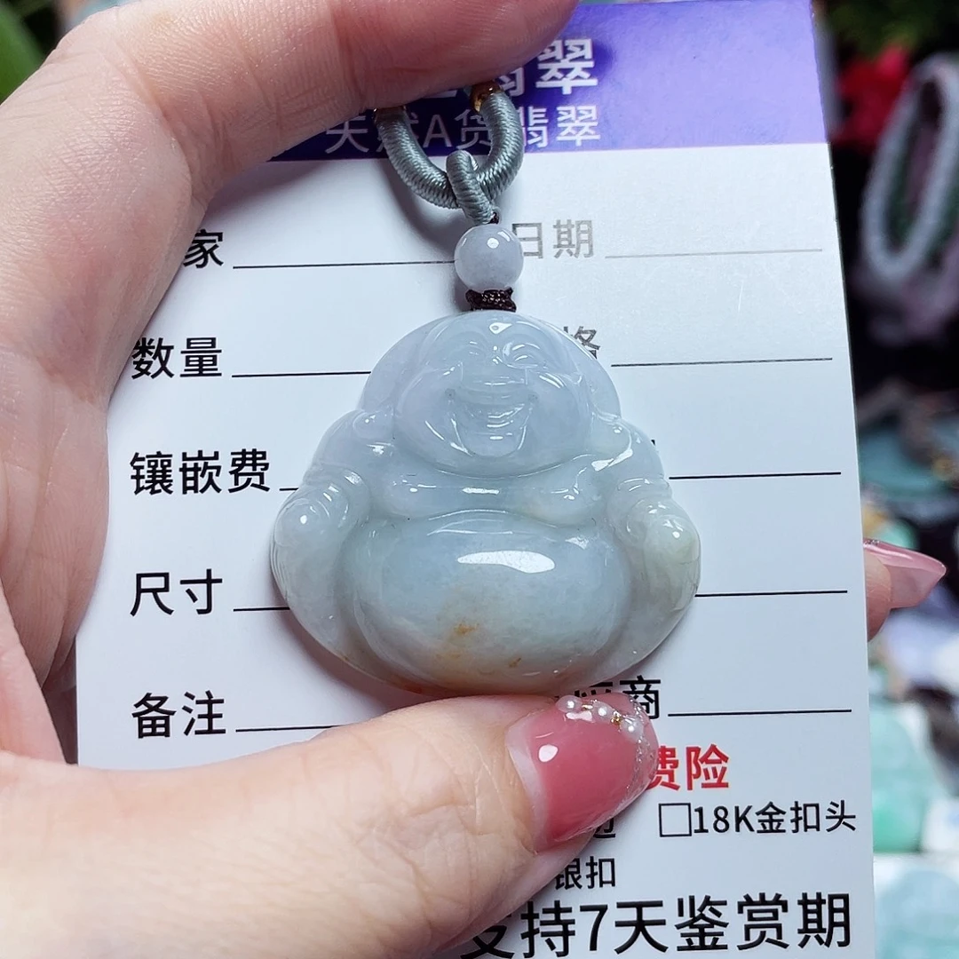 翡翠未镶嵌颈饰佛公01