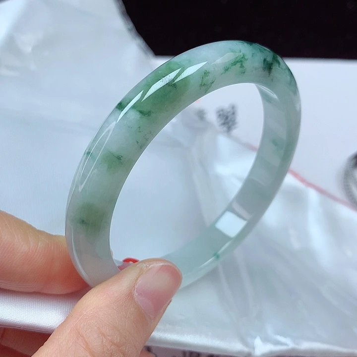 未镶嵌手镯翡翠54正圈细条