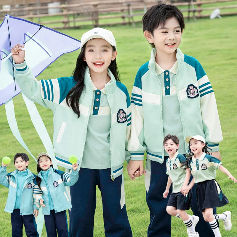 小学生校服冲锋衣套装儿童班服运动服学院风加厚秋冬季幼儿园园服