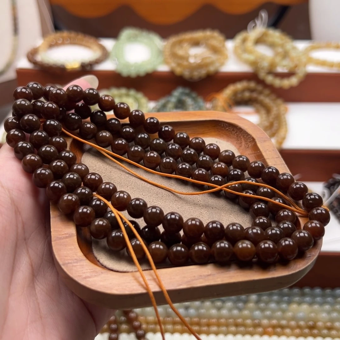 毛衣链未镶嵌和田玉l***n珠串8mm