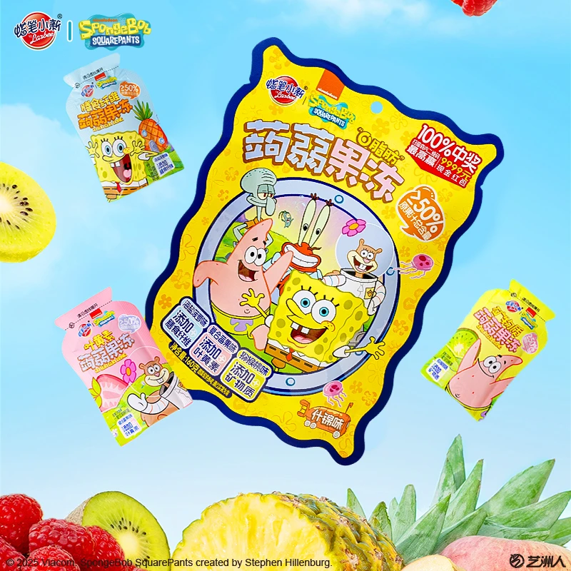 2026年1月到期 蜡笔小新 海绵宝宝联名160g蒟蒻果汁果冻