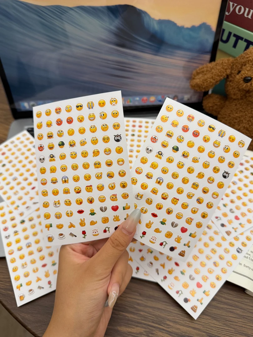 【咕噜】爆款Emoji表情包贴纸vx表情包手账装饰黄豆表情贴纸创意