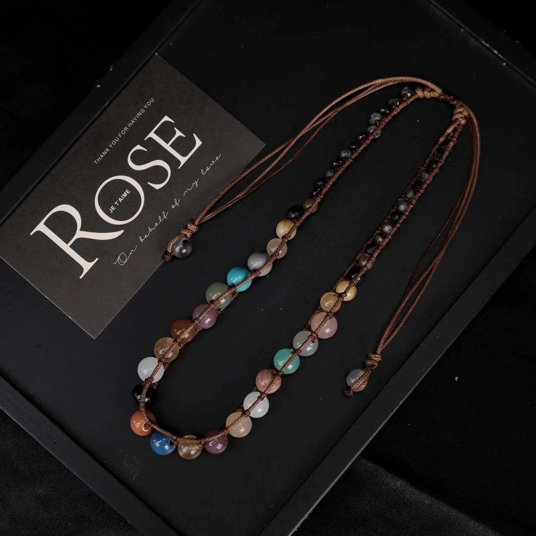 合金项链 LZ3831-1 明星同款多宝蜡绳编织项链