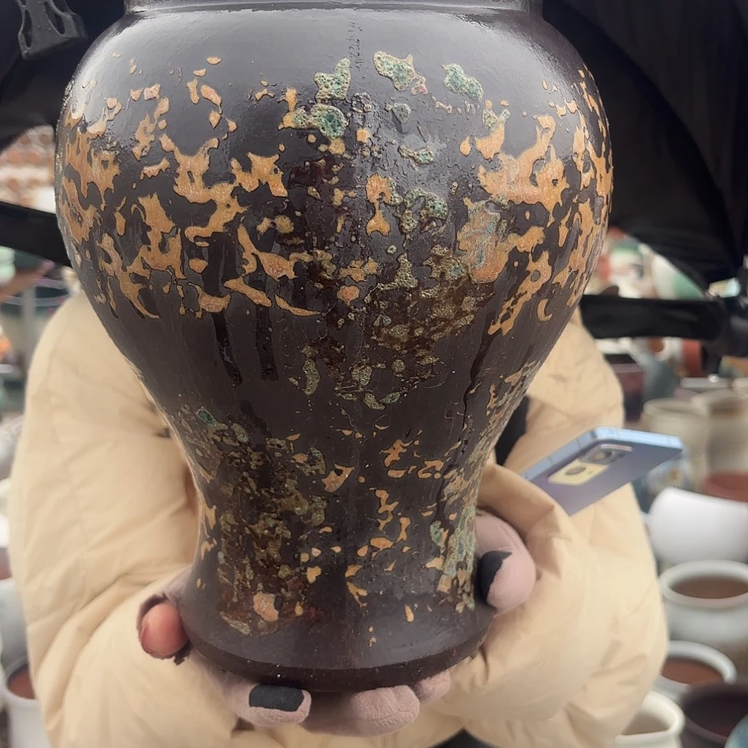 口径16高度27一个油画鱼尾