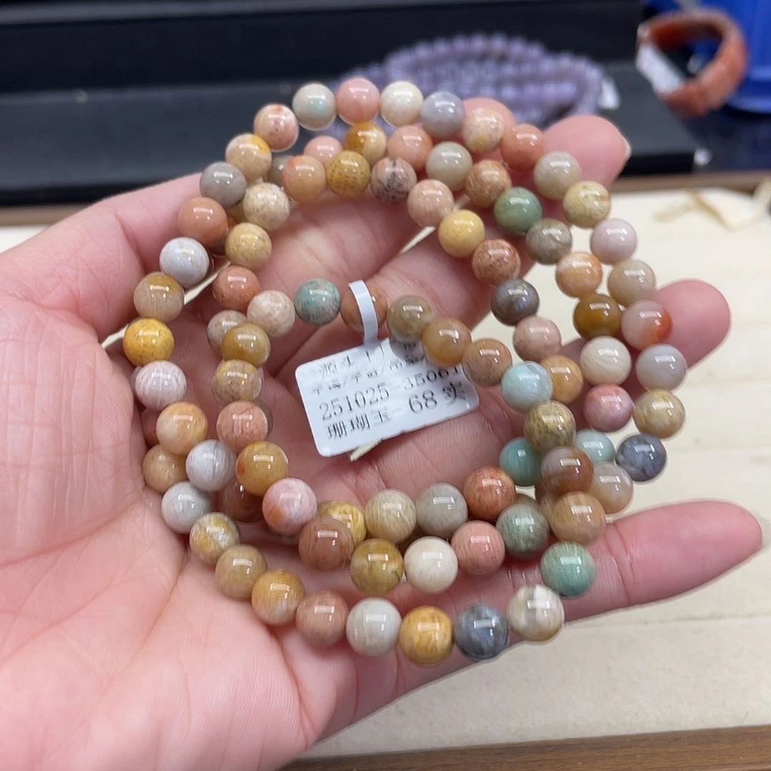 未镶嵌手串硅化珊瑚（珊瑚玉）346