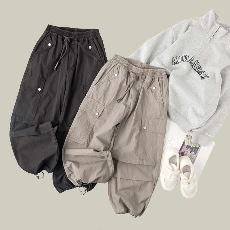 吴小越W960男童散兵工装裤子儿童棉布口袋长裤男孩休闲运动裤夏季