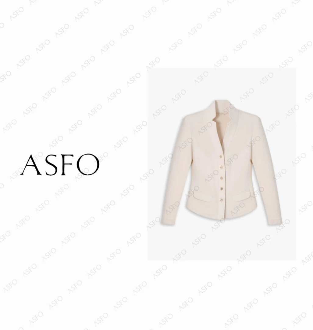 【AS羊脂玉】铭顺25原创定制高级立领羊绒蚕丝醋酸上衣AS25DZZ04329