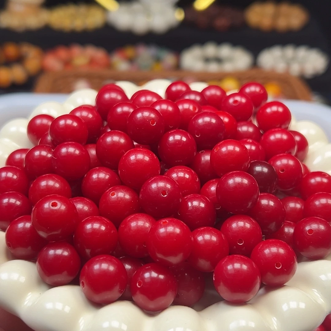 菩提根/象牙果手串卡14红色圆500颗