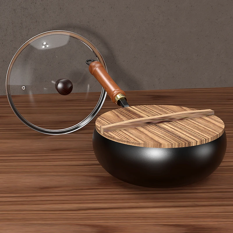 【大肚锅28CM】章丘老铁锅大肚铁锅家用加厚古法锻打炒锅不粘锅烹饪